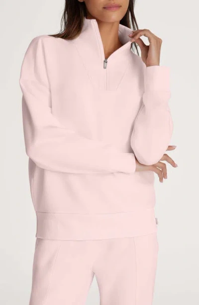 Tommy John Luxe Traveler Knit Quarter Zip Pullover In Pink