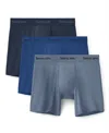 Tommy John Men's 3-pack Tagless Boxer Briefs In Blue