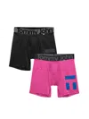 Tommy John Men's 360 Sport 2-pack Boxer Brief Set In Black Raspberry Rose