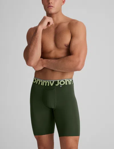 Tommy John Men's 360 Sport Boxer Brief 8" In Green