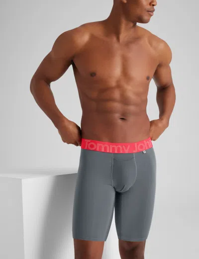 Tommy John Men's 360 Sport Boxer Brief 8" In Gray