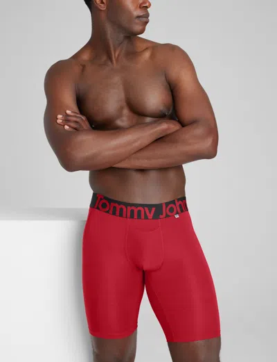 Tommy John Men's 360 Sport Boxer Brief 8" In Red