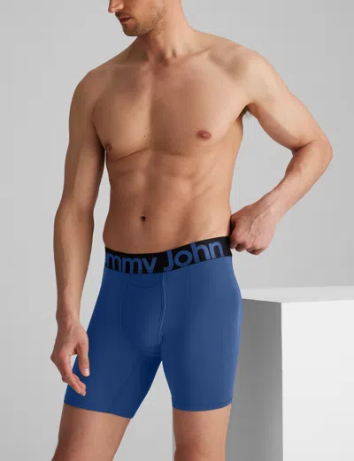 Tommy John Men's 360 Sport Mid-length Boxer Brief 6" In Blue