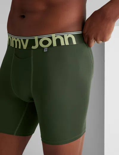 Tommy John Men's 360 Sport Mid-length Boxer Brief 6" In Green
