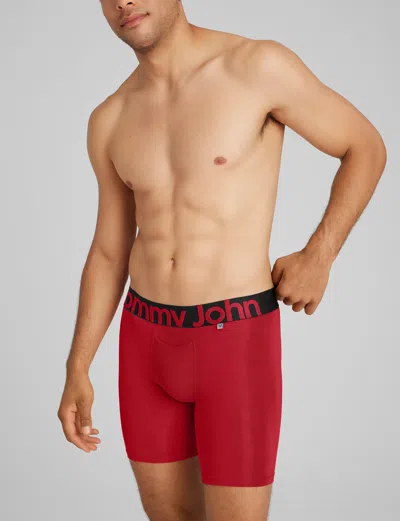 Tommy John Men's 360 Sport Mid-length Boxer Brief 6" In Red