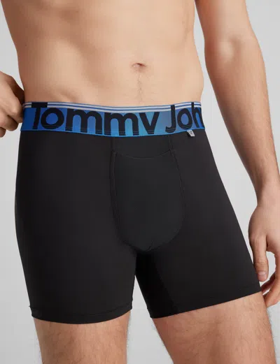 Tommy John Men's 360 Sport Trunk 4" Boxer Brief In Black