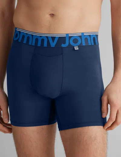 Tommy John Men's 360 Sport Trunk 4" Boxer Brief In Blue