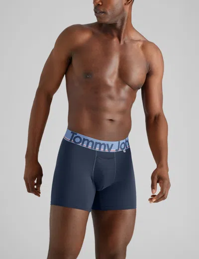 Tommy John Men's 360 Sport Trunk 4" Boxer Brief In Blue/super Fan Wb