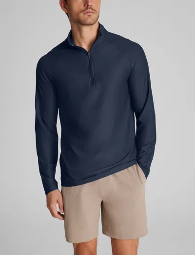Tommy John Men's Active Mesh Quarter Zip In Blue