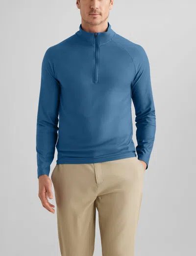 Tommy John Men's Active Mesh Quarter Zip In Blue
