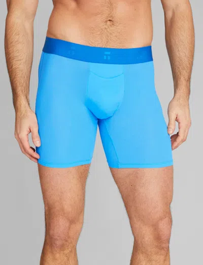 Tommy John Men's Air Mid-length Boxer Brief 6" In Azure Blue/bright Blue Wb