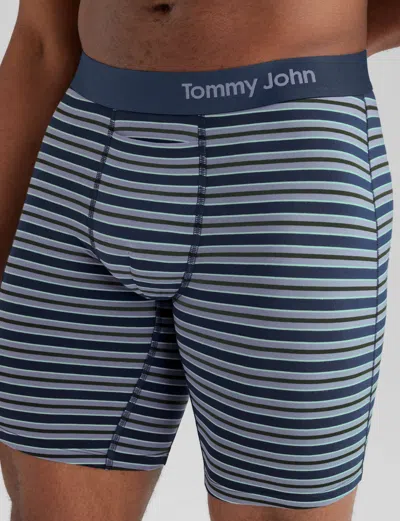 Tommy John Men's Cool Cotton Boxer Brief 8" In Blue