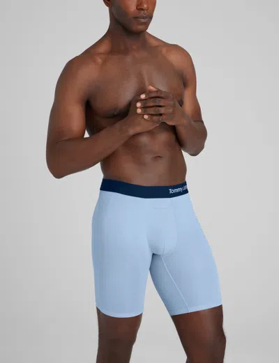 Tommy John Men's Cool Cotton Boxer Brief 8" In Blue