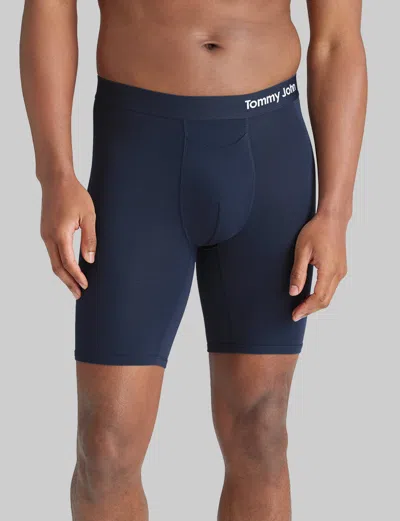 Tommy John Men's Cool Cotton Boxer Brief 8" In Blue