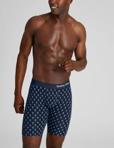 Tommy John Men's Cool Cotton Boxer Brief 8" In Blue