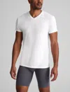 Tommy John Men's Cool Cotton High V-neck Stay-tucked Undershirt In White