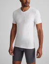 Tommy John Men's Cool Cotton High V-neck Stay-tucked Undershirt In White