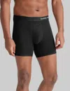 Tommy John Men's Cool Cotton Relaxed Fit Boxer 6" In Black