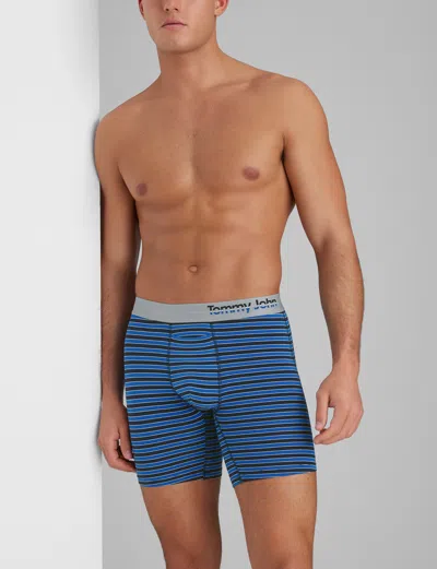 Tommy John Men's Cool Cotton Mid-length Boxer Brief 6" In Blue