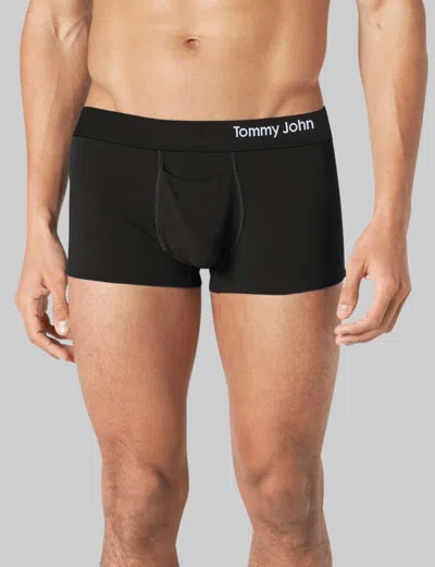 Tommy John Men's Cool Cotton Square Cut 2" Boxer Brief In Black