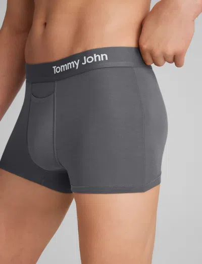 Tommy John Men's Cool Cotton Square Cut 2" Boxer Brief In Gray