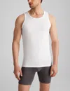 Tommy John Men's Cool Cotton Tank Stay-tucked Undershirt In White
