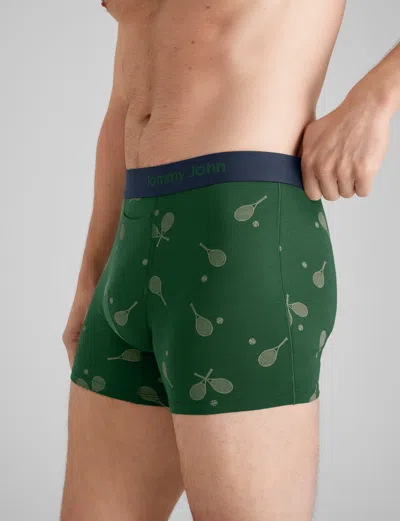 Tommy John Men's Cool Cotton Trunk 4" Boxer Brief In Green