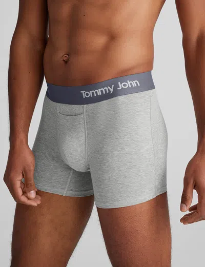 Tommy John Men's Cool Cotton Trunk 4" Boxer Brief In Gray