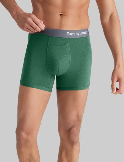Tommy John Men's Cool Cotton Trunk 4" Boxer Brief In Green