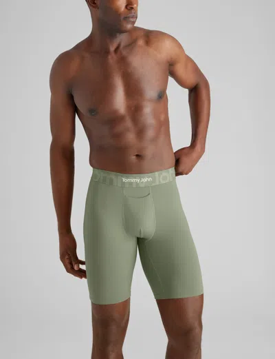 Tommy John Men's Customized Flex Boxer Brief 8" In Oil Green