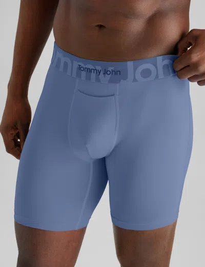 Tommy John Men's Customized Flex Mid-length Boxer Brief 6" In Colony Blue