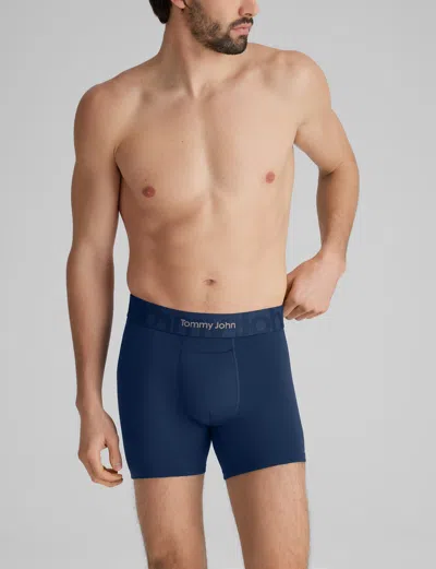 Tommy John Men's Customized Flex Trunk 4" Boxer Brief In Blue