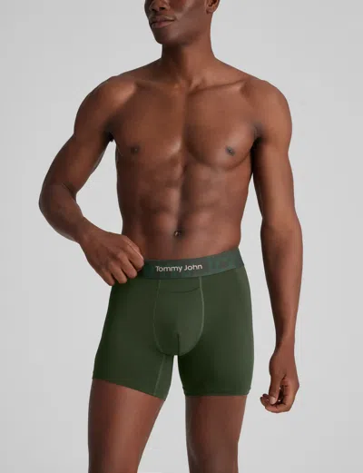 Tommy John Men's Customized Flex Trunk 4" Boxer Brief In Green