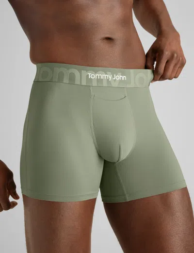 Tommy John Men's Customized Flex Trunk 4" Boxer Brief In Oil Green