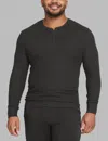 Tommy John Men's Downtime Henley Shirts In Black