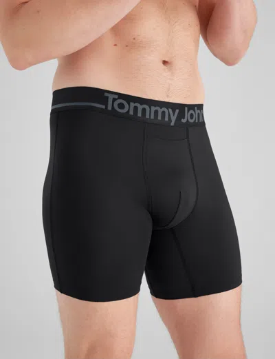 Tommy John Men's Dricomfort® Mid-length Boxer Brief 6" In Black