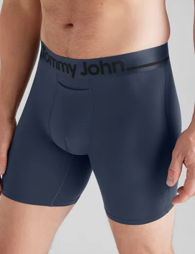 Tommy John Men's Dricomfort® Mid-length Boxer Brief 6" In Blue