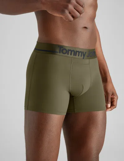 Tommy John Men's Dricomfort® Trunk 4" Boxer Brief In Dark Olive