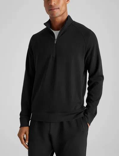 Tommy John Men's Luxe Traveler Knit Quarter Zip In Black