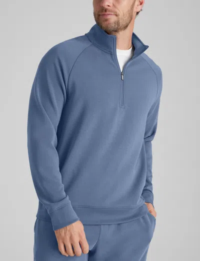 Tommy John Men's Luxe Traveler Knit Quarter Zip In Blue
