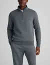 Tommy John Men's Quilted Quarter Zip In Gray
