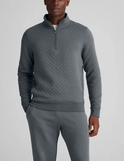 Tommy John Men's Quilted Quarter Zip In Gray