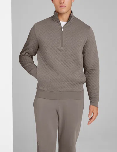 Tommy John Men's Quilted Quarter Zip In Gray