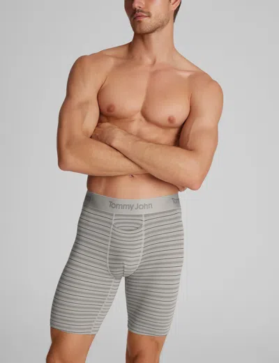 Tommy John Men's Second Skin Boxer Brief 8" In Gray