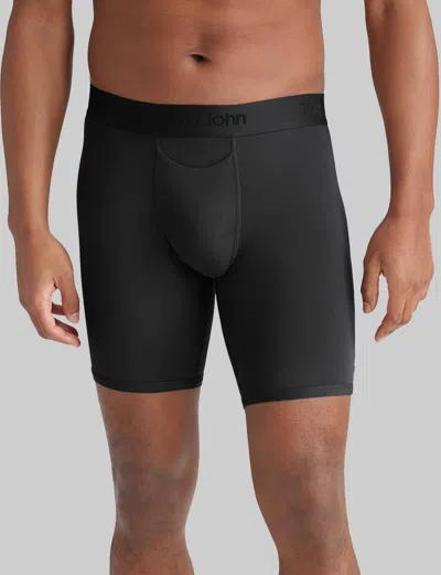 Tommy John Men's Second Skin Boxer Brief 8" In Black