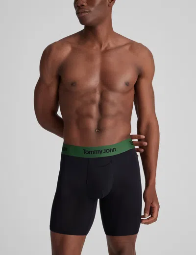Tommy John Men's Second Skin Boxer Brief 8" In Black