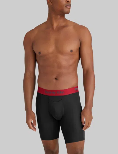Tommy John Men's Second Skin Boxer Brief 8" In Black