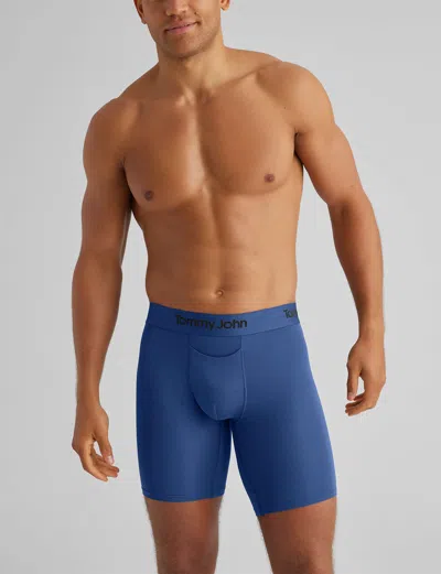 Tommy John Men's Second Skin Boxer Brief 8" In Blue