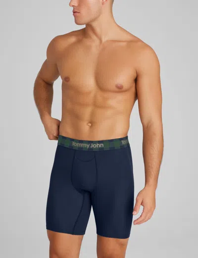 Tommy John Men's Second Skin Boxer Brief 8" In Blue
