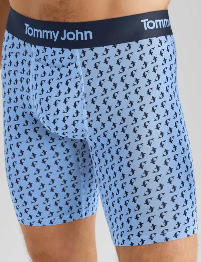 Tommy John Men's Second Skin Boxer Brief 8" In Blue
